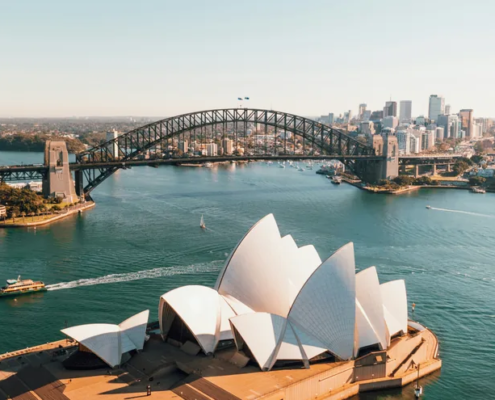 Sydney Opera House en Harbour Bridge, symbool voor de Australische e-facturatiedoelstelling