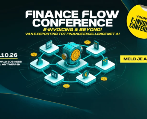 Attendees and speakers at the Finance Flow Conference Belgium on e-invoicing and Peppol